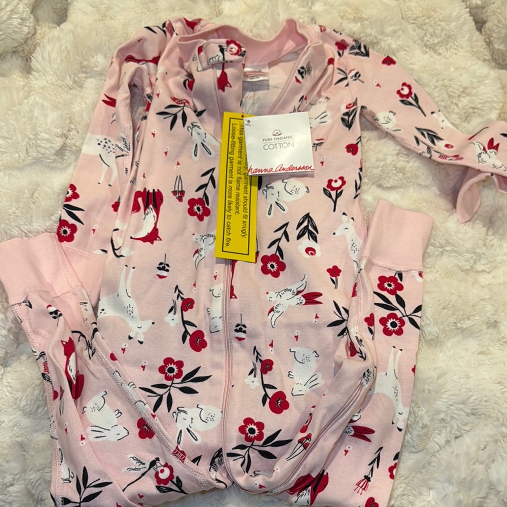 Hanna Andersson Pink and Red Pajama Sets Soft Knit Sleepwear